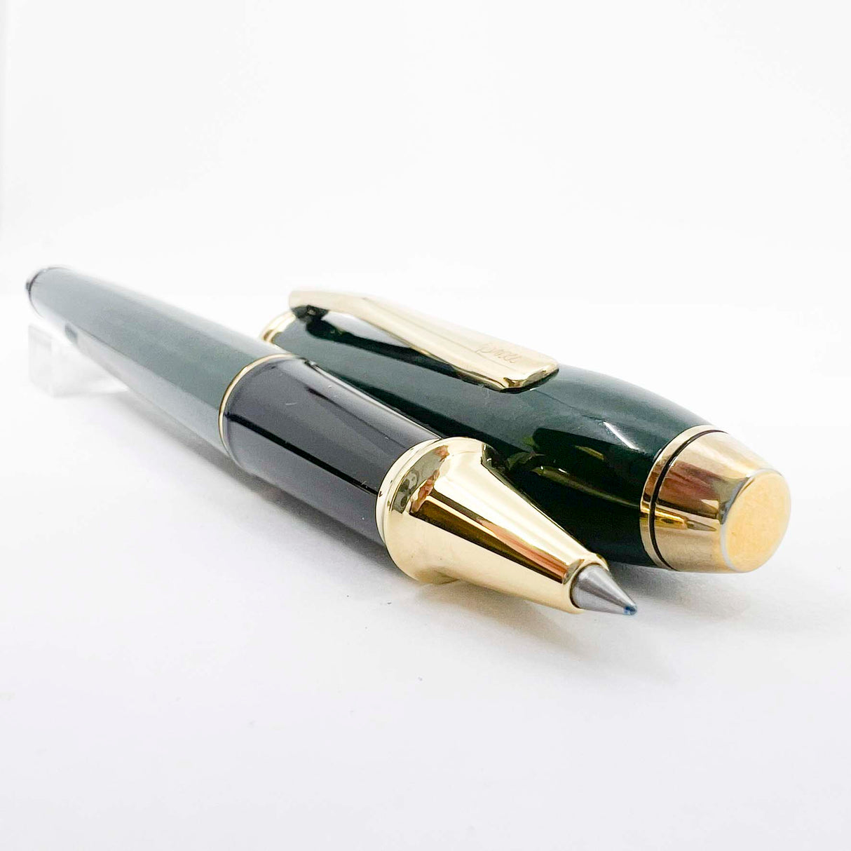 Cross Townsend Marbled Green & Black Lacquered Rollerball - Made in USA