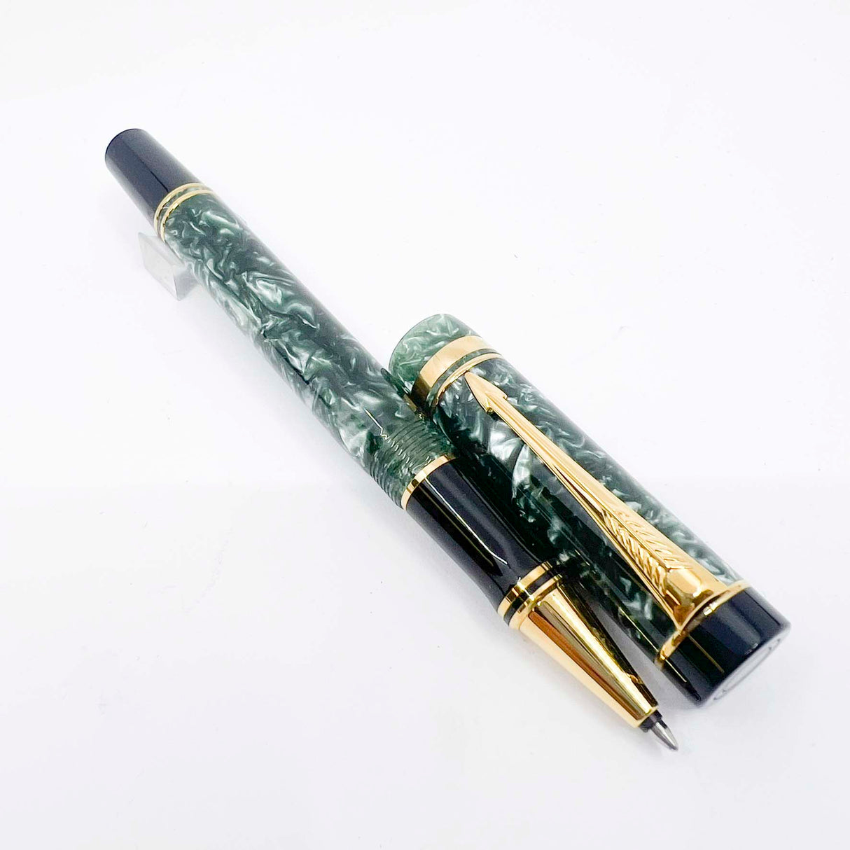 Parker Duofold Marbled Green Rollerball (Circa 1990)