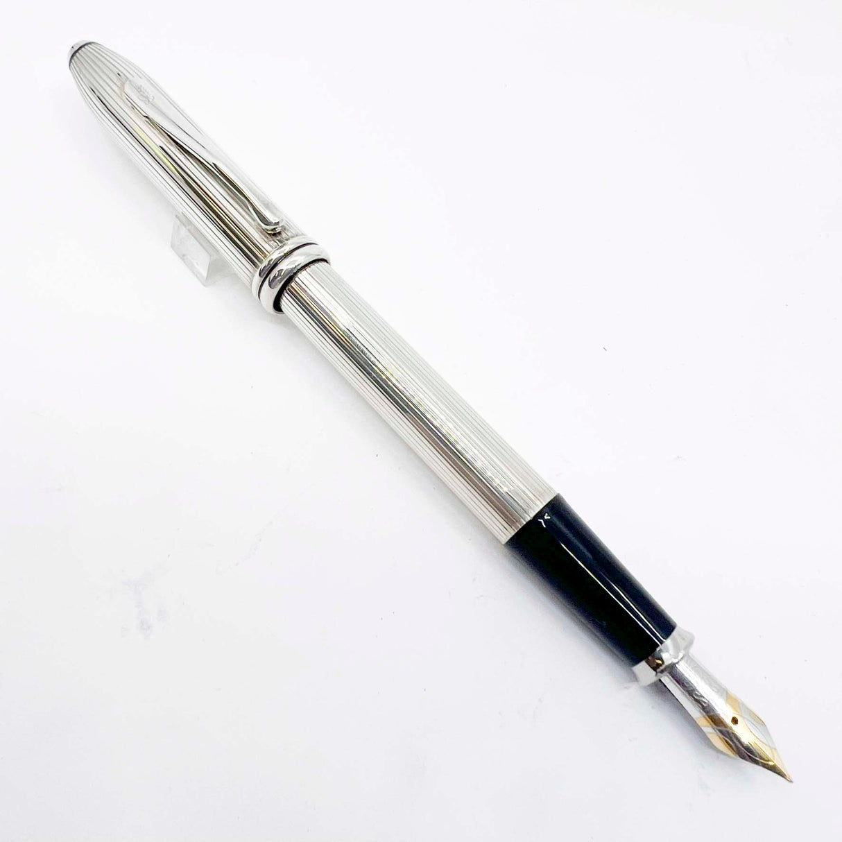 Cross Townsend Sterling Silver Fountain Pen - Made in USA - Fine 18kt Gold  Nib
