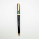 Pelikan First Generation K800 Ballpoint Pen - Black Barrel/Green Striped Cap - "W. Germany" Engraved on Cap Band