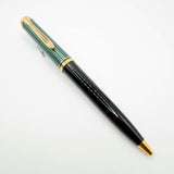 Pelikan First Generation K800 Ballpoint Pen - Black Barrel/Green Striped Cap - "W. Germany" Engraved on Cap Band