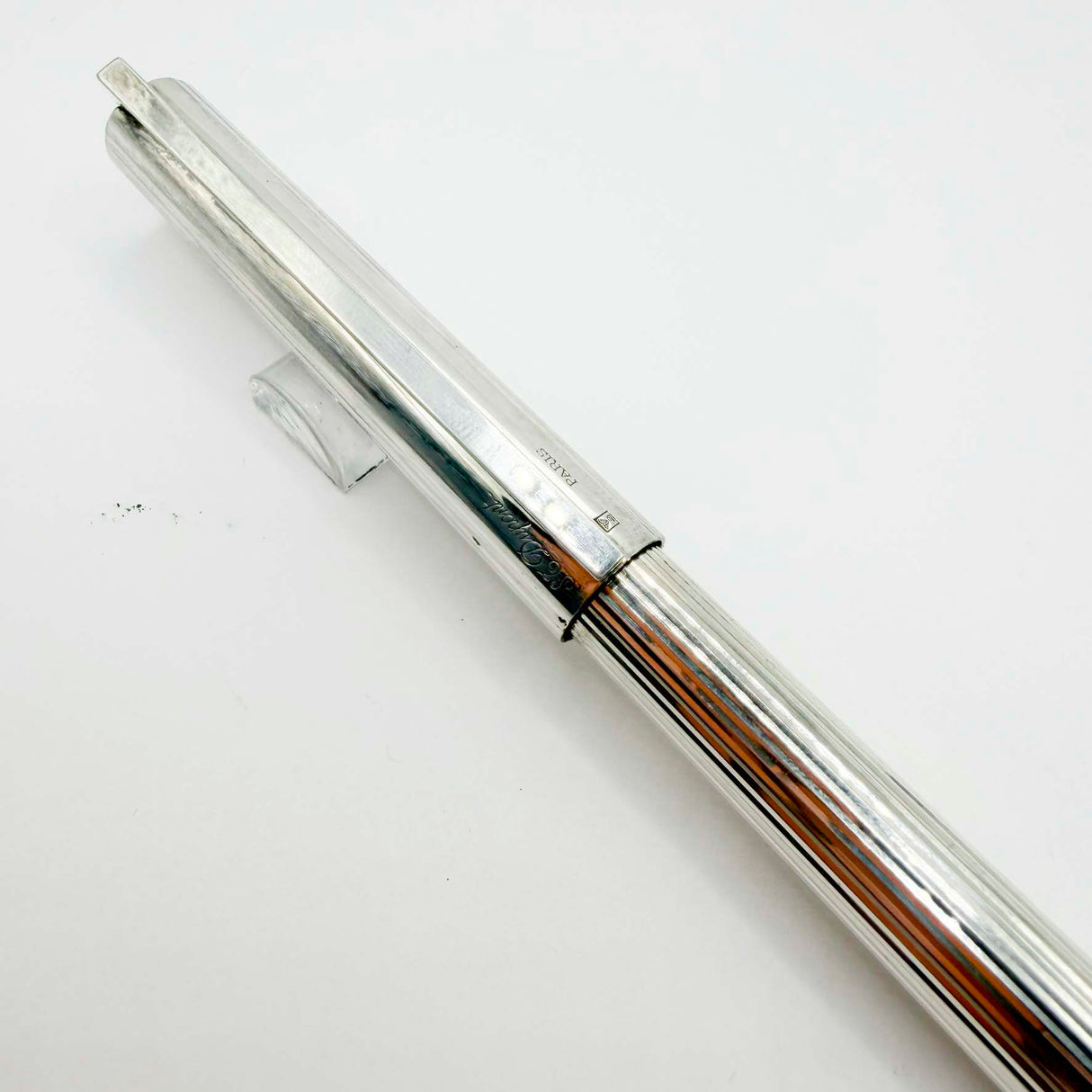S.T. Dupont Classic Fluted Silver Plated  Fountain Pen - Medium 18kt Gold Nib