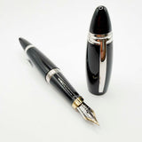 Underwood (London) Piccadilly Black Ebonite Fountain Pen - Fine 14kt Gold Nib - Cartridge Fill Only