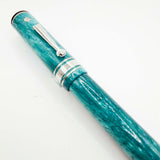 Wahl Eversharp Lustrous Marbleized Turquoise Decoband Oversized  Fountain Pen  - Superflex Medium #8 Size  1kt Gold Nib