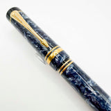 Parker Centennial (Largest Size) Duofold Blue Marble Fountain Pen - Extra Fine 18kt Gold Nib - Circa 1991