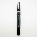 Stipula Large Size Black Etruria Fountain Pen - Medium 14kt Gold Nib