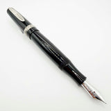 Stipula Large Size Black Etruria Fountain Pen - Medium 14kt Gold Nib