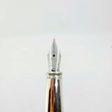 Yard-O-Led Viceroy Standard Barley  Sterling Silver .925 Fountain Pen - Fine 18kt Gold Nib
