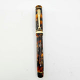 Conway Stewart Marble Brown Fountain Pen for Fountain Pen Hospital's 60th Anniversary #48 of 60 Pens- Fine 18kt Gold Nib - Cap Bands & Clip are 18kt Gold