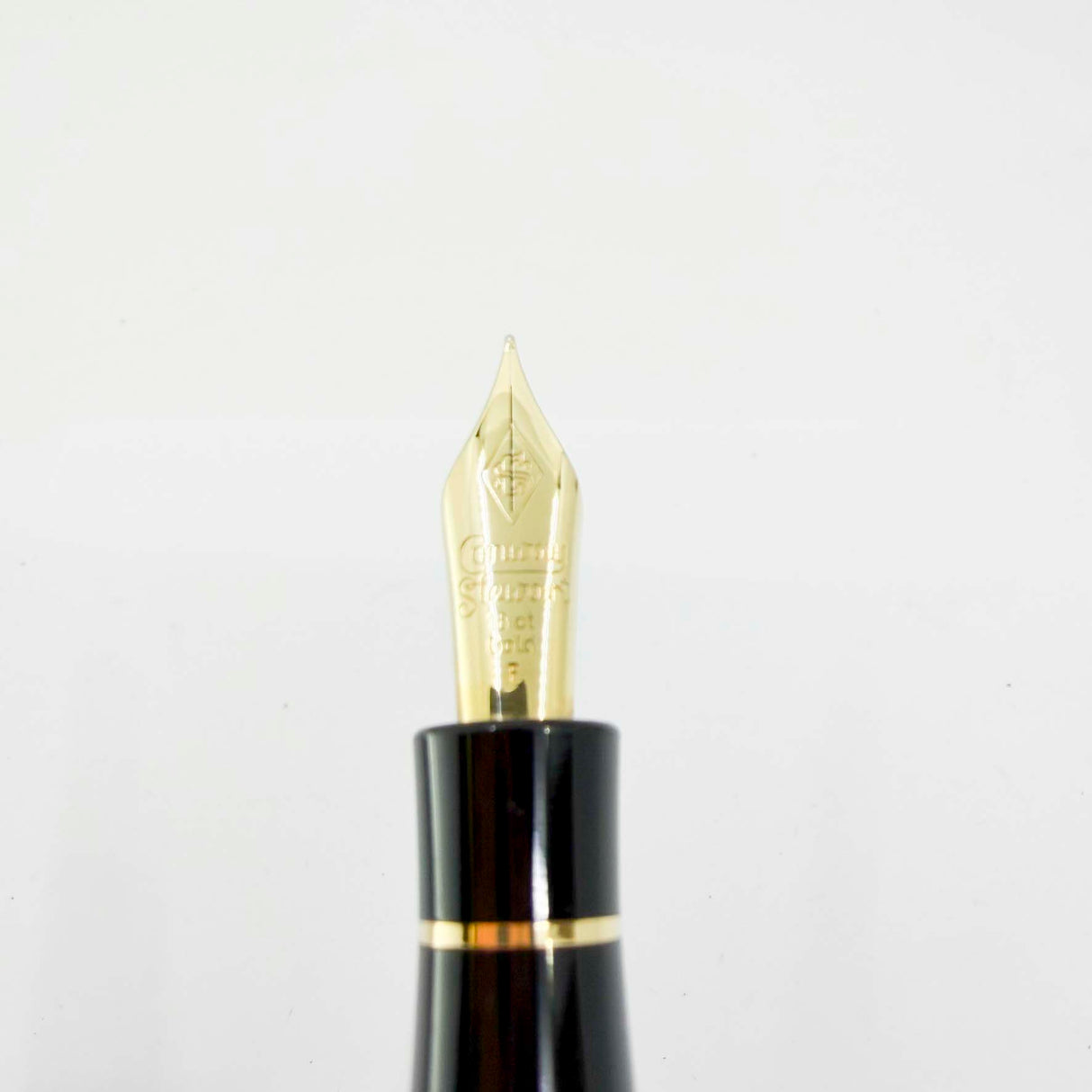Conway Stewart Marble Brown Fountain Pen for Fountain Pen Hospital's 60th Anniversary #48 of 60 Pens- Fine 18kt Gold Nib - Cap Bands & Clip are 18kt Gold