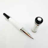 Montblanc Bonheur Black & White Resin Rollerball with White Leather Covered Montblanc Notebook