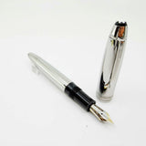 Montblanc Meisterstuck Solitaire Stainless Steel Le Grand 146 Fountain Pen (No Pattern) - Medium 18kt Gold Nib