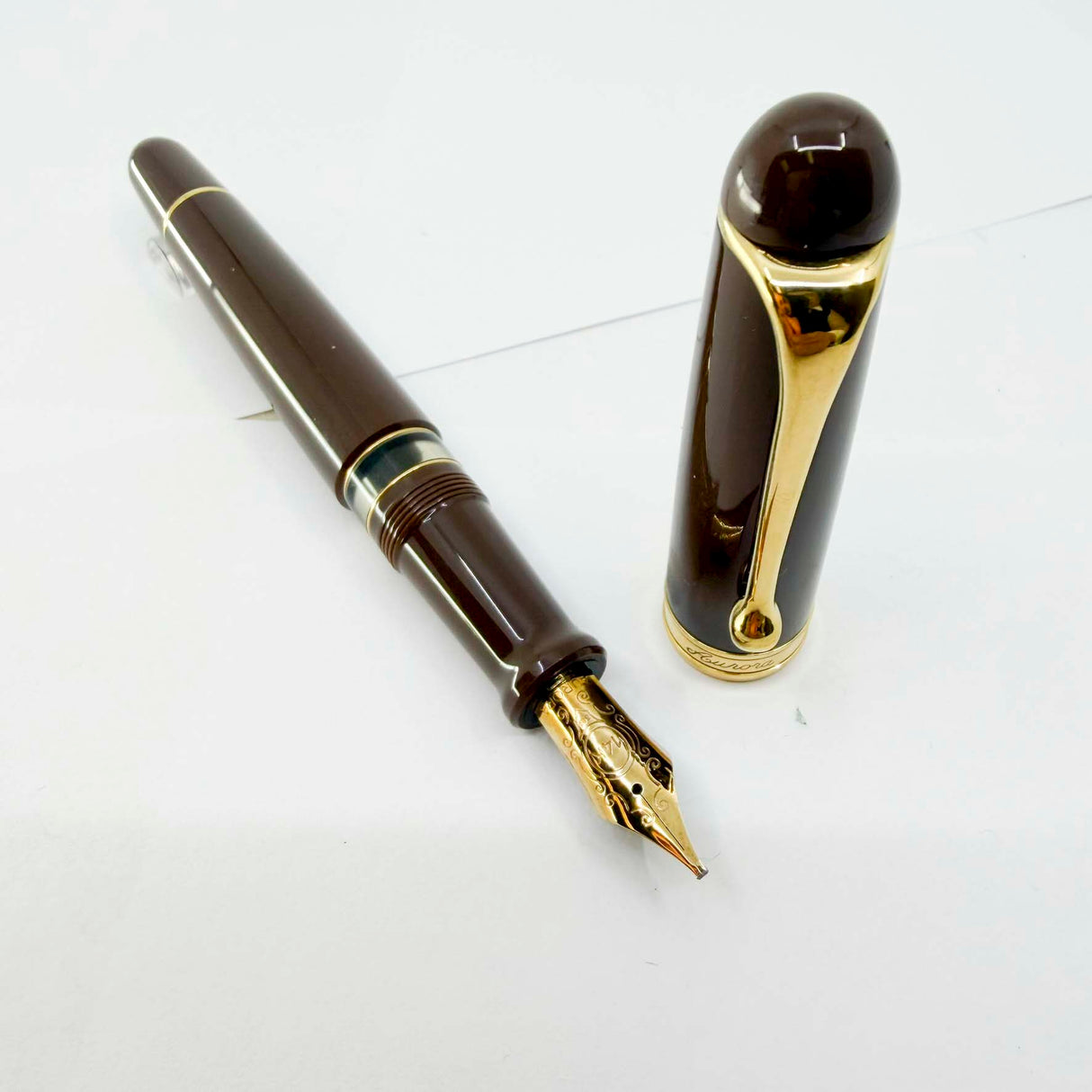 Aurora Large #88 Brown 70th Anniversary Limited Edition  Fountain Pen - Italic 14kt Gold Nib