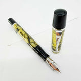 Montegrappa Nazionale Indian Rainbow (Lustrous Amber & Black) Celluloid Limited Edition Fountain Pen - Flexible Fine 14kt Gold Nib