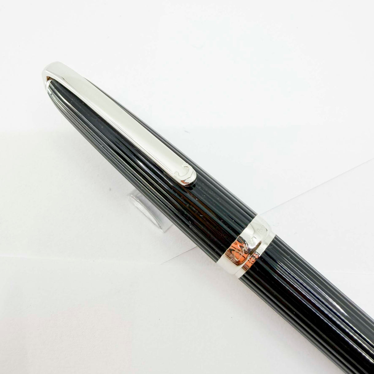 Cartier - Louis Cartier Black Composite Ribbed Ballpoint - Platinum-Plated Trim