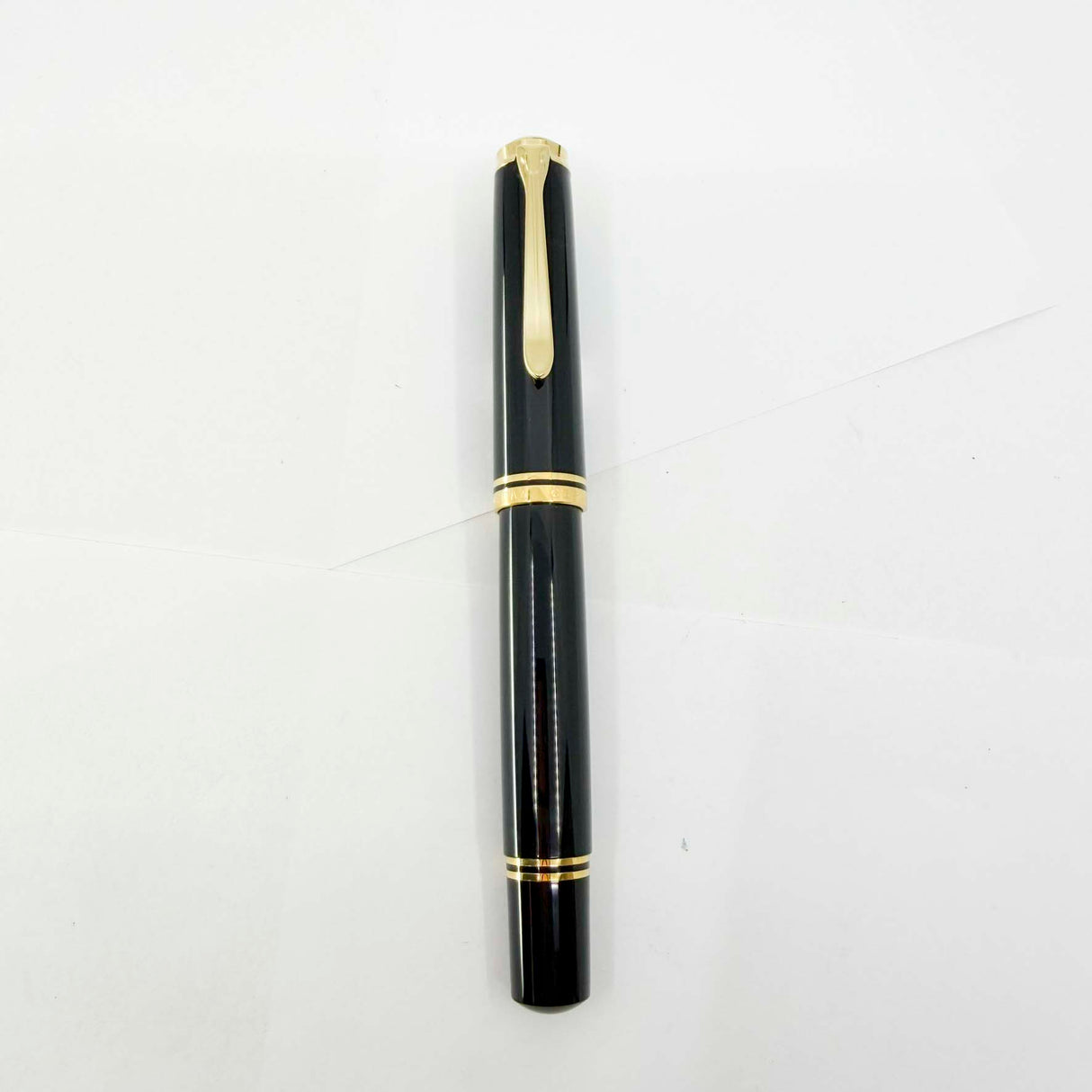 Pelikan Souveran M1000 Black Fountain Pen with Gold-Plated Trim-  Semi-Flexible Extra Fine 18kt Gold Nib