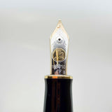 Pelikan Souveran M1000 Black Fountain Pen with Gold-Plated Trim-  Semi-Flexible Extra Fine 18kt Gold Nib
