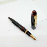 Platinum Izumo Urushi Aka-tame(Red) Hand Painted Lacquer Oversized Fountain Pen  - Broad 18kt Gold Nib