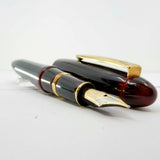 Platinum Izumo Urushi Aka-tame(Red) Hand Painted Lacquer Oversized Fountain Pen  - Broad 18kt Gold Nib