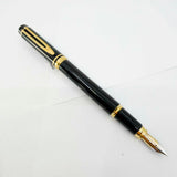 Waterman Man 100 Black Fountain Pen - Fine 18kt Gold Nib