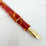 Conway Stewart Duro Rust & Yellow Swirls Fountain Pen - Fine 18kt Gold Nib