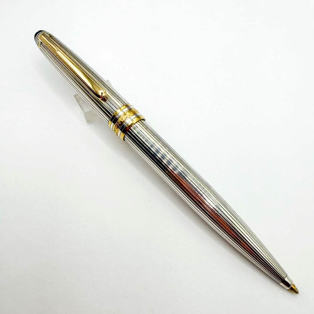 Montblanc Meisterstuck Solitaire Sterling Silver Classique Pinstripe Ballpoint Pen