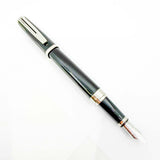 Waterman Oversized Exception Black Fountain Pen - Alternating Sides of Charcoal Stripes -Medium 18kt Gold Nib (Copy)
