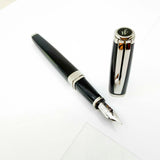 Waterman Oversized Exception Black Fountain Pen - Alternating Sides of Charcoal Stripes -Medium 18kt Gold Nib (Copy)