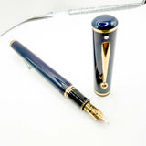 Sheaffer Solid Blue Connaisseur Fountain Pen - Medium 18kt Gold Nib