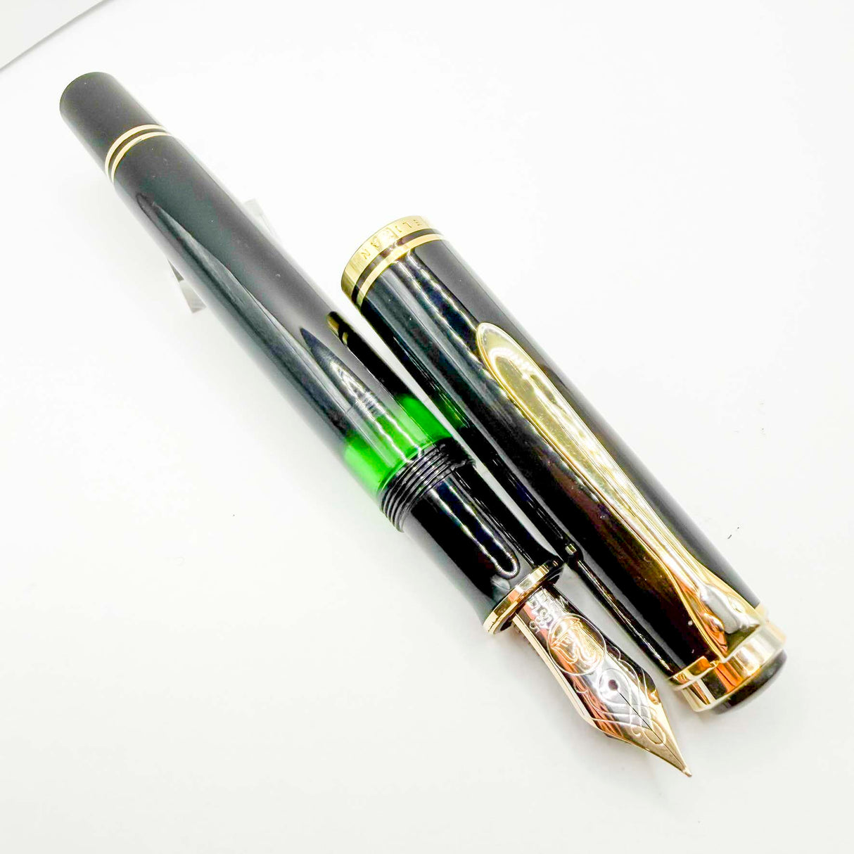 Pelikan  M800 Solid Black Fountain Pen - Early Model "W. Germany" on Cap Band + Extra Fine 14kt  Nib