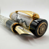 Parker Duofold Centennial (Largest Size) Lustrous  Pearl & Black Fountain Pen  - Medium 18kt Gold Nib