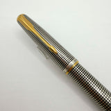 Parker Sonnet Sterling Silver Cisele Cross Hatch Fountain Pen - Medium 18kt Gold Nib