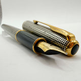 Parker Sonnet Sterling Silver Cisele Cross Hatch Fountain Pen - Medium 18kt Gold Nib