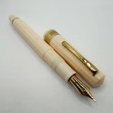 OMAS Ivory Vegetal Resin Bibliotheque Nationale Fountain Pen - Medium 18kt Gold Nib