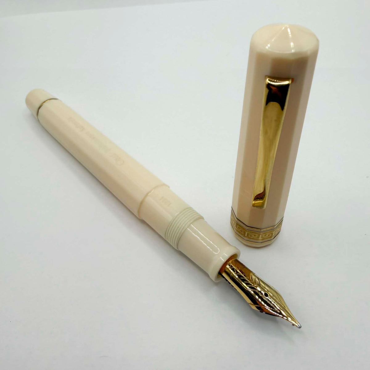 OMAS Ivory Vegetal Resin Bibliotheque Nationale Fountain Pen - Medium 18kt Gold Nib