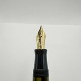 Visconti First Generation "Ragtime" Striated Green & Black Celluloid Fountain Pen (Circa 1993) - Medium 18kt Gold Nib