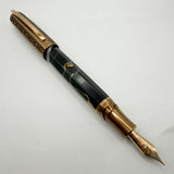 Visconti Medici il Magnifico Portoro Black Marble Limited Edition Fountain Pen - Broad 18kt Gold Nib