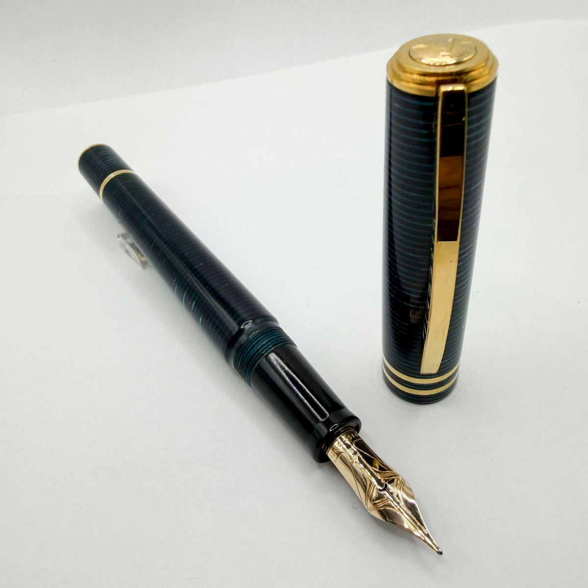 Visconti Honors the 90th Anniversary of Italy's Iconic Corsani Pen Shop Realized in the Final Stock of the Blue "Wall Street" Layered Celluloid  Fountain Pen - Broad 14kt Gold Nib - An Edition of Only 20 Pens!