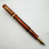 Conway Stewart Winston Churchill Woodgrain Ebonite  Fountain Pen - Medium Italic 18kt Gold Nib
