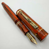 Conway Stewart Winston Churchill Woodgrain Ebonite  Fountain Pen - Medium Italic 18kt Gold Nib