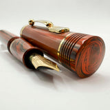 Conway Stewart Winston Churchill Woodgrain Ebonite  Fountain Pen - Medium Italic 18kt Gold Nib