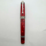 Aurora's 85th Anniversary Red Marble/Sterling Silver Limited Edition Fountain Pen - Broad 18kt Gold Nib