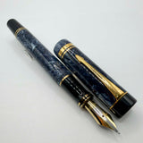 Parker Duofold Centennial (Largest) Marbled Blue  Fountain Pen - Medium #83 18kt Gold Nib (Circa 1990)