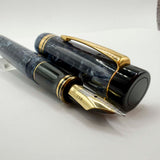 Parker Duofold Centennial (Largest) Marbled Blue  Fountain Pen - Medium #83 18kt Gold Nib (Circa 1990)