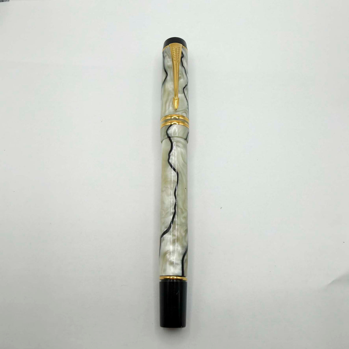 Parker Duofold Lustrous Pearl & Black Rollerball Pen