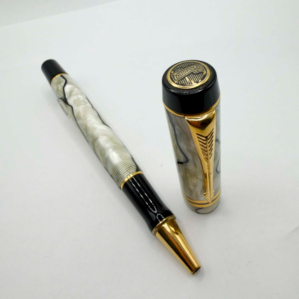 Parker Duofold Lustrous Pearl & Black Rollerball Pen