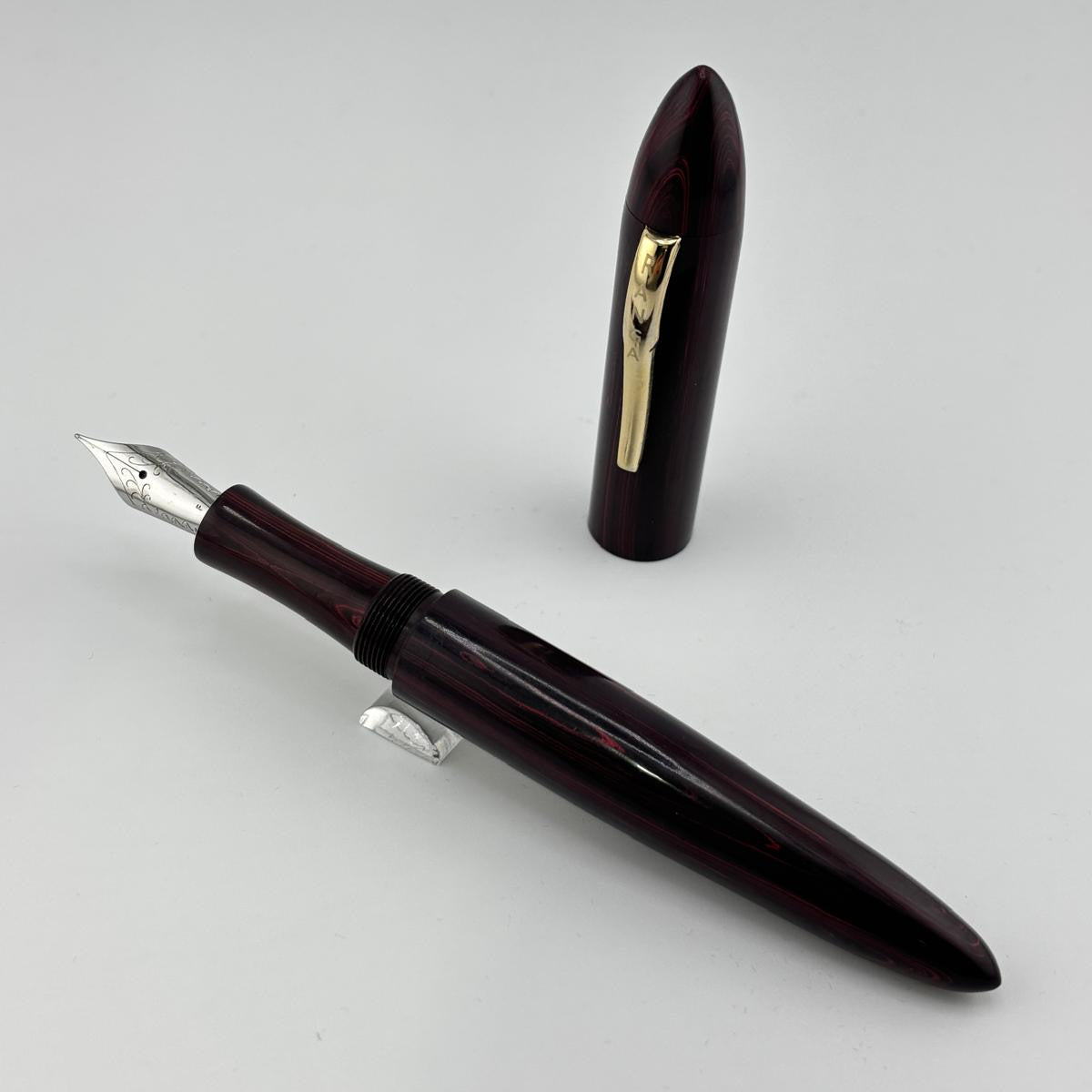 Ranga India Torpedo Purple ripple ebonite  - Fountain Pen