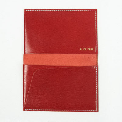 alice park kidskin card case red